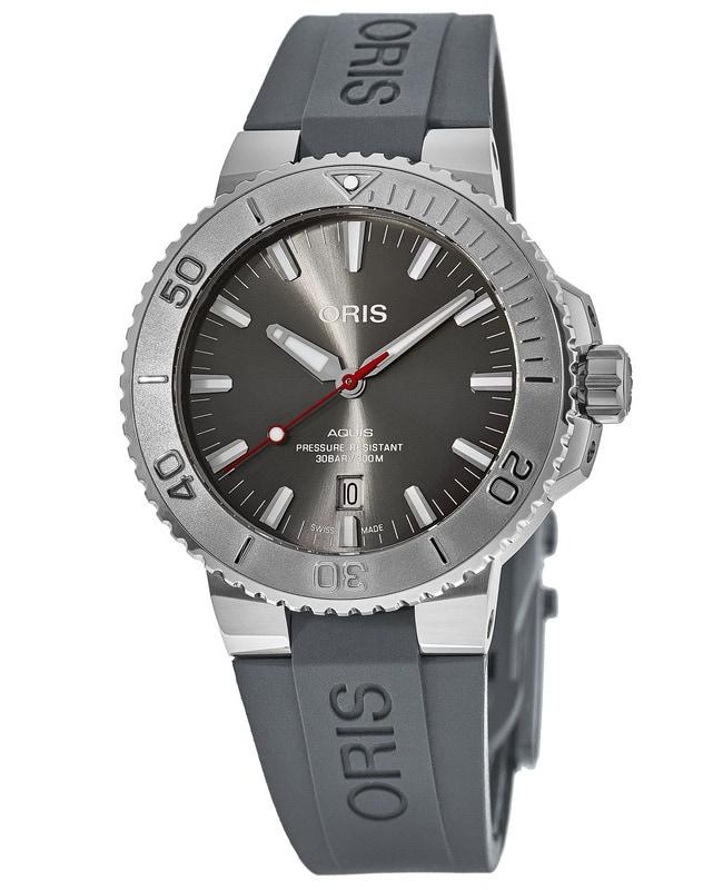 Oris Oris Aquis Date Automatic Grey Dial Rubber Strap Men's Watch 01 733 7730 4153-07 4 24 63EB