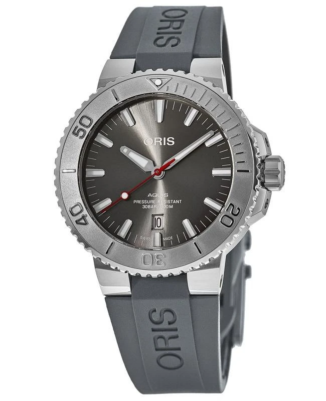 Oris Oris Aquis Date Automatic Grey Dial Rubber Strap Men's Watch 01 733 7730 4153-07 4 24 63EB 1