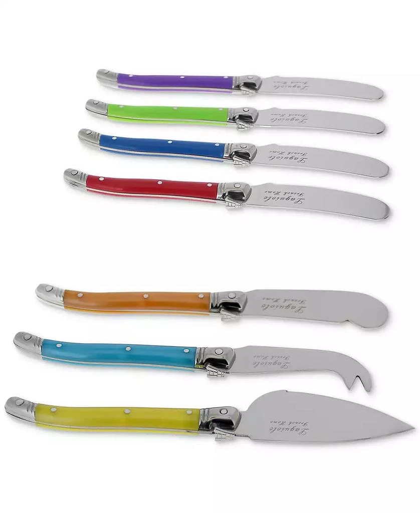 French Home Laguiole Jewel Colors Cheese Knife and Spreader Set, 7 Piece. 3