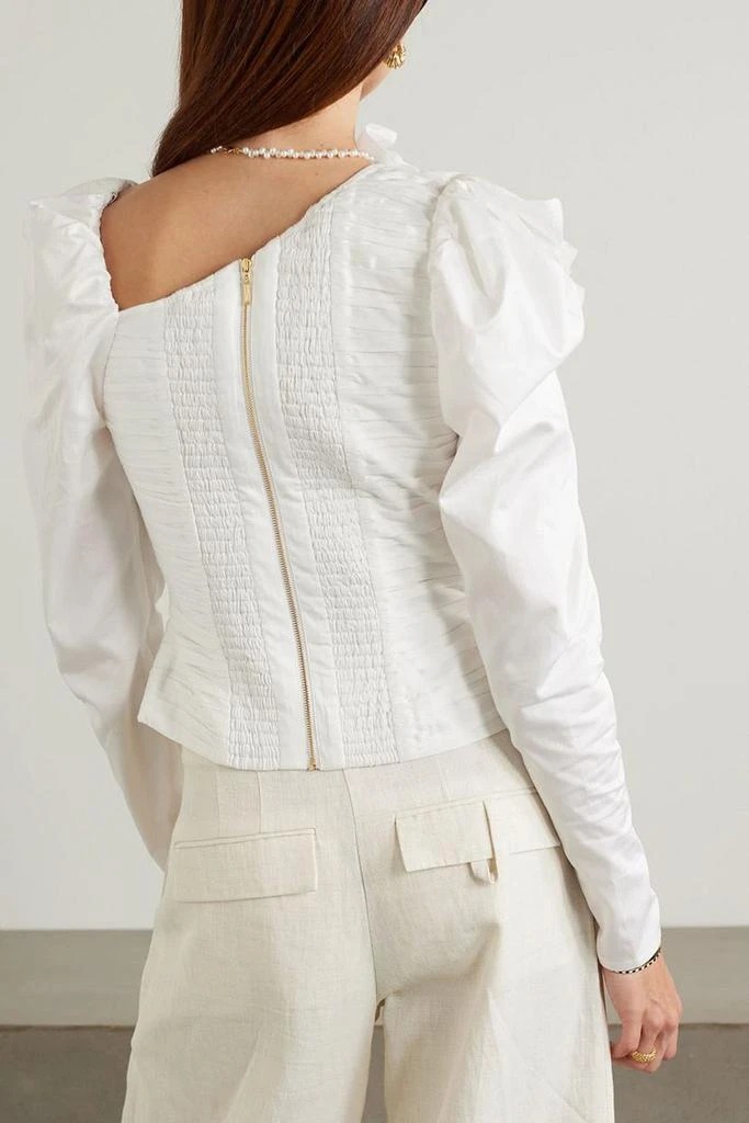 Aje Adelia asymmetric ruffled cotton-poplin top 3