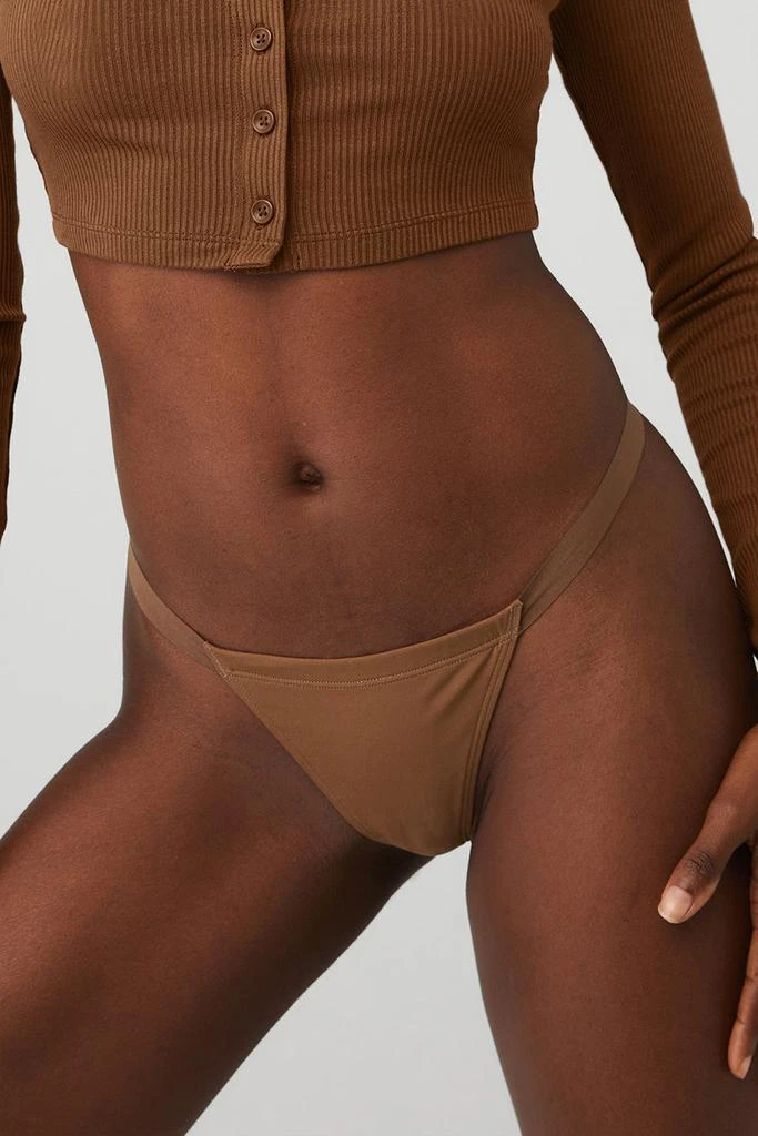 Alo Airbrush Invisible String Thong - Cinnamon Brown 4