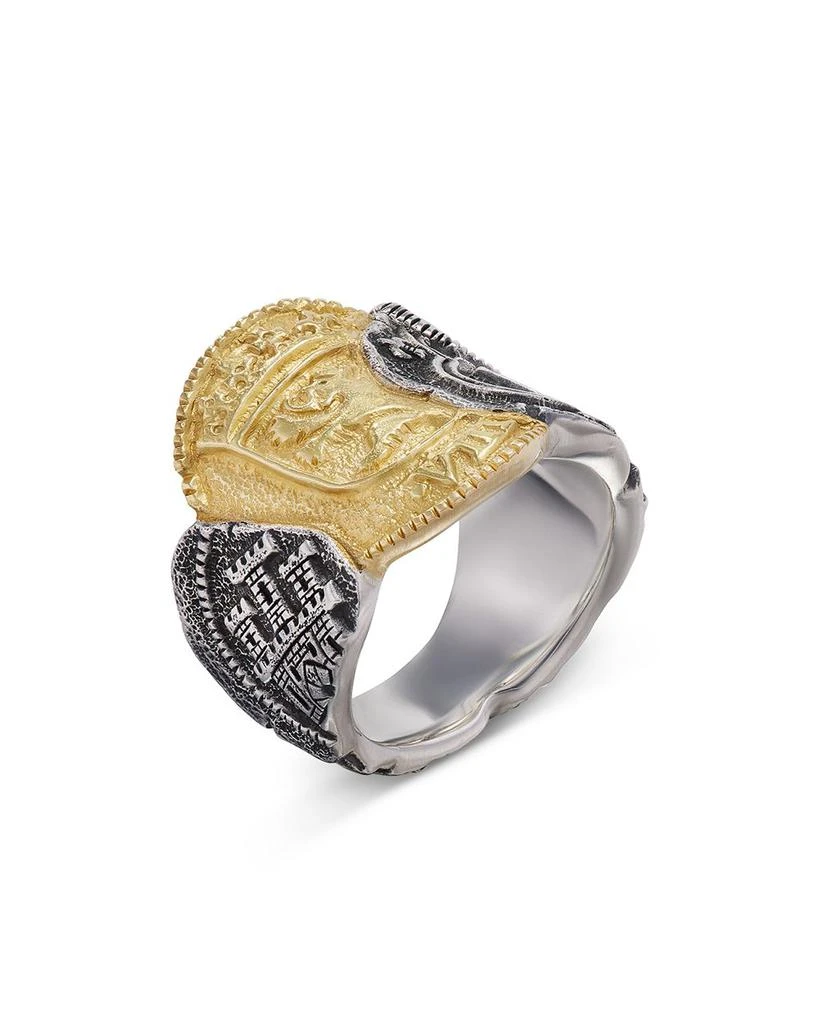 David Yurman Men's 18K Yellow Gold & Sterling Silver Shipwreck Coin Signet Ring 3