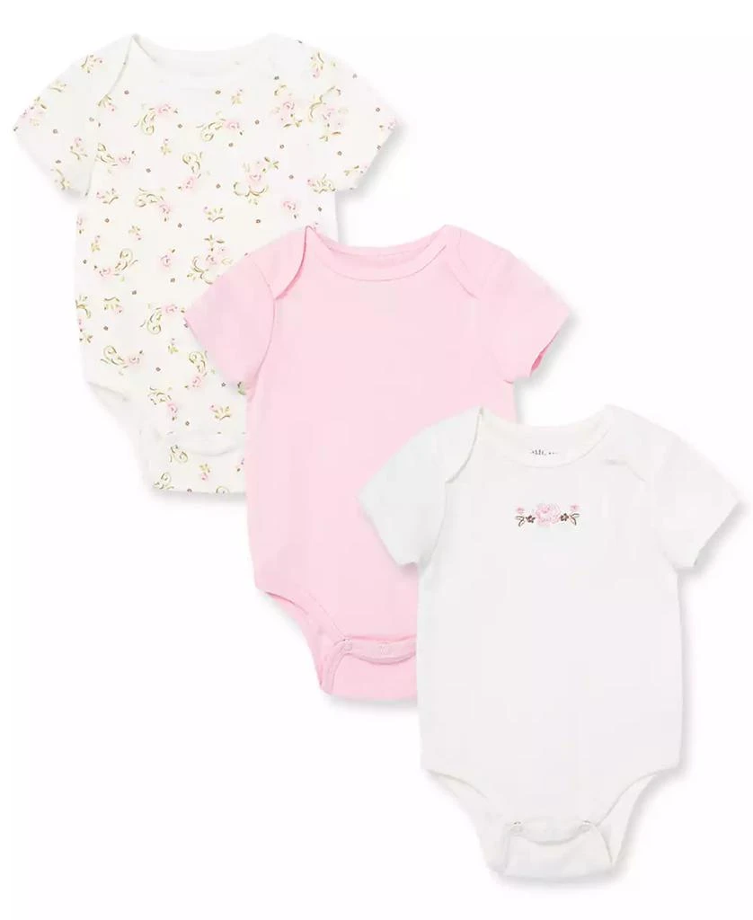 Little Me Baby Girls 3-Pack Vintage Rose Bodysuits 1