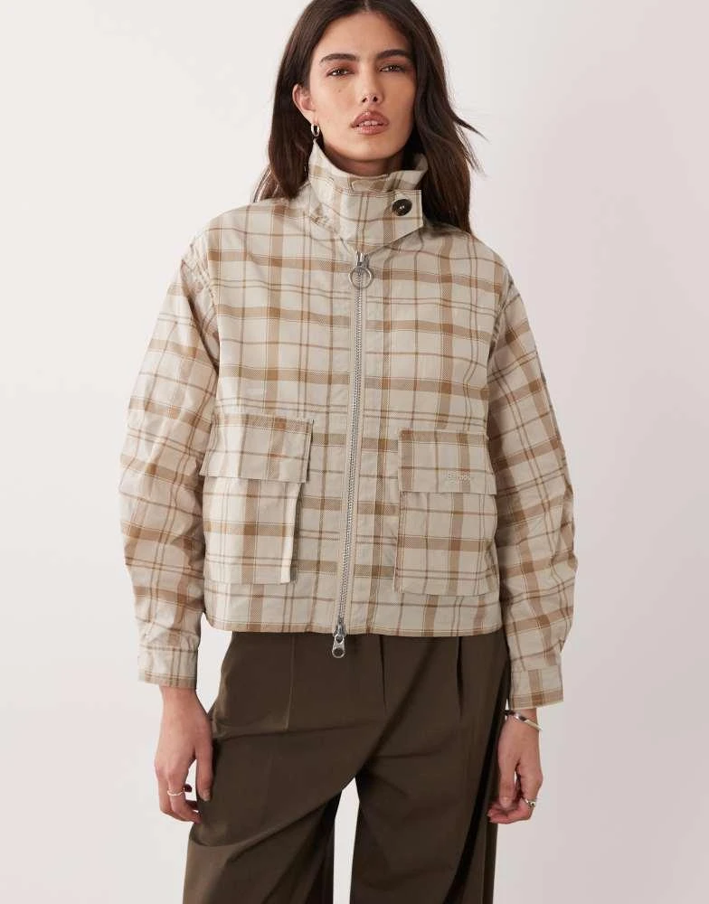Barbour Barbour Myshall tartan dry wax jacket beige