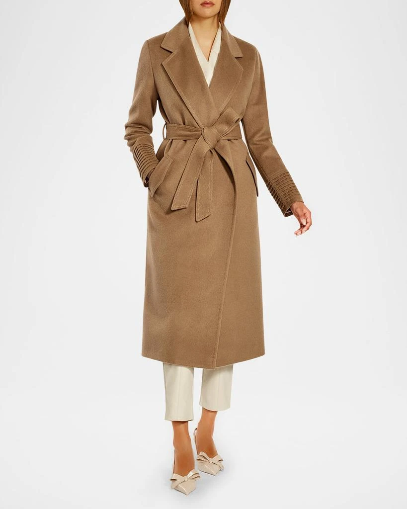 Sentaler Long Notched-Collar Wrap Coat 2