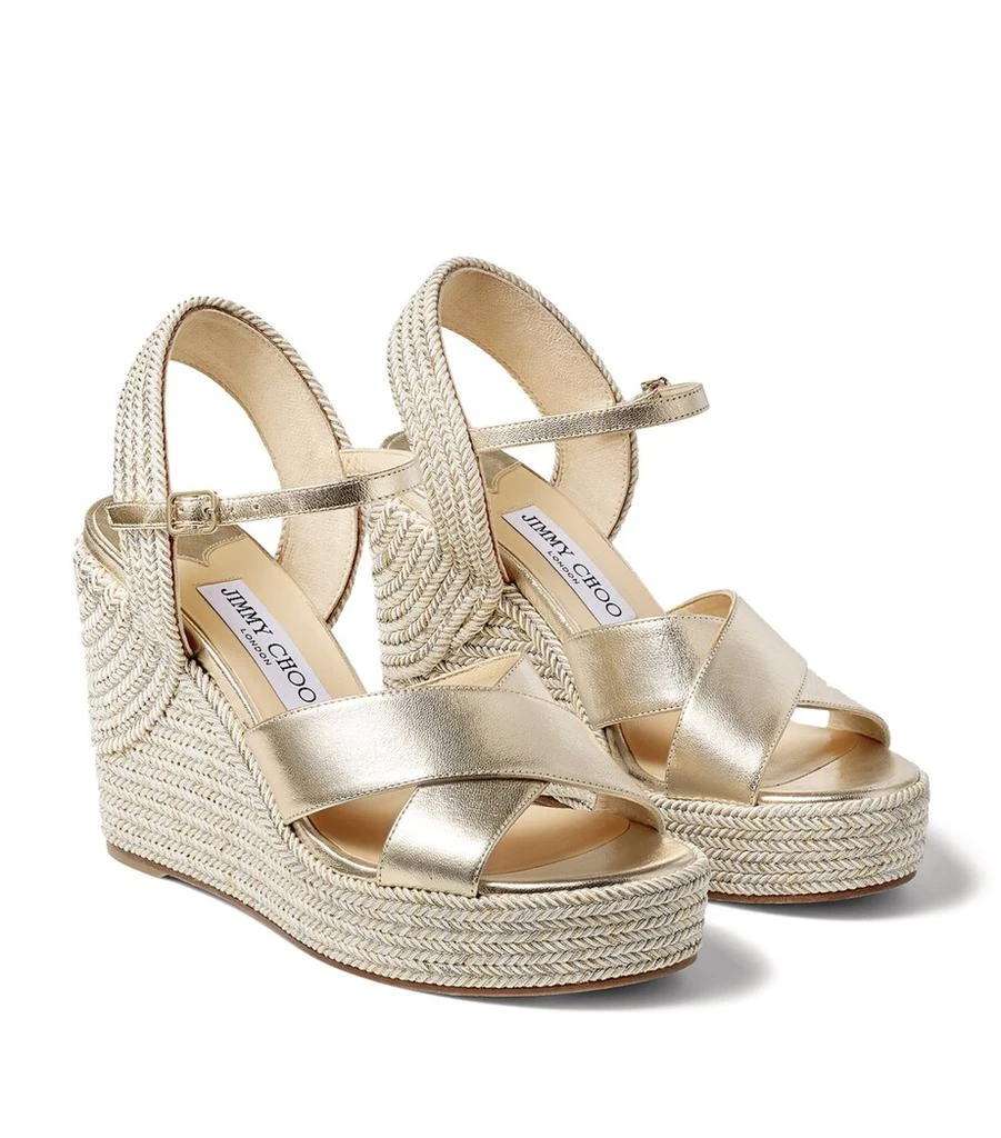 Jimmy Choo Dellena 100 Leather Wedge Sandals 4