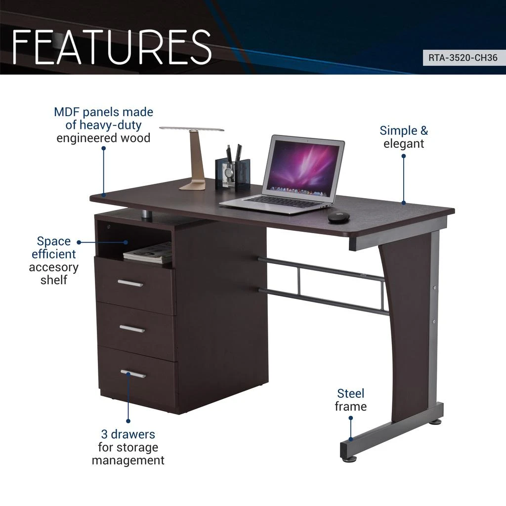 Streamdale Furniture Streamdale Computer Desk With Ample Storage 5