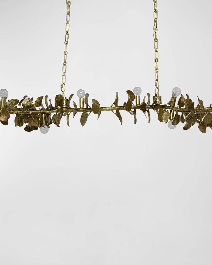 Palecek Eucalyptus Leaf Brass Linear Chandelier 1