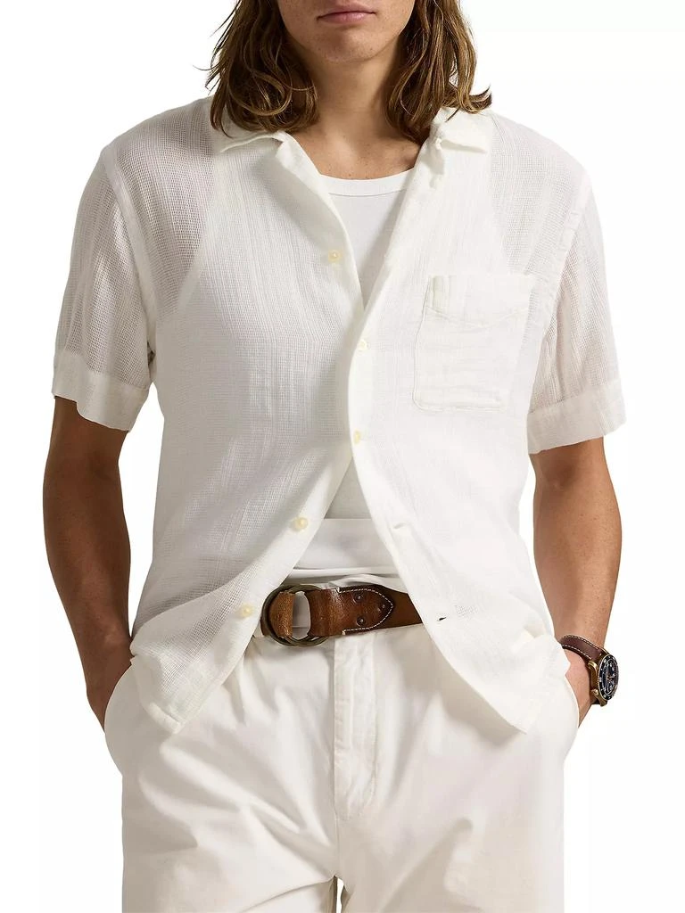 Ralph Lauren Classic-Fit Basket-Weave Camp Shirt 3