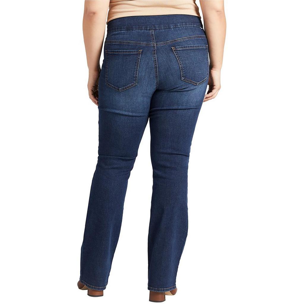 Jag Jeans Plus Paley Womens Mid-Rise Dark Wash Bootcut Jeans