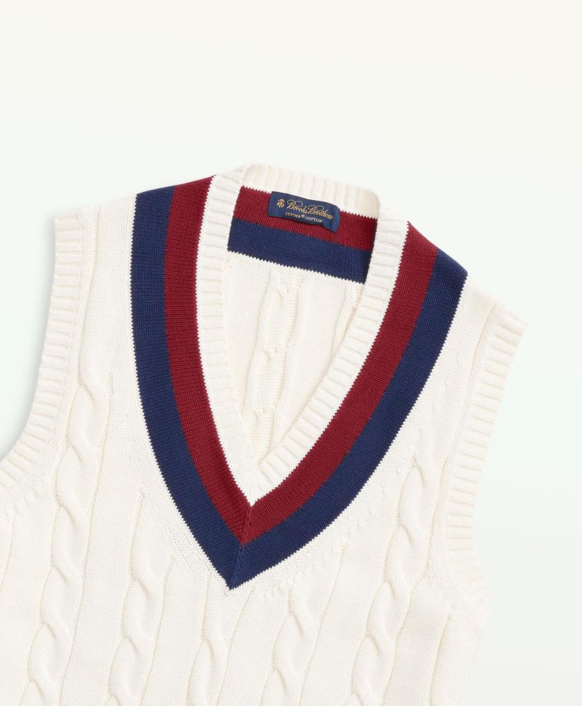 Brooks Brothers Vintage-Inspired Tennis V-Neck Vest in Supima® Cotton