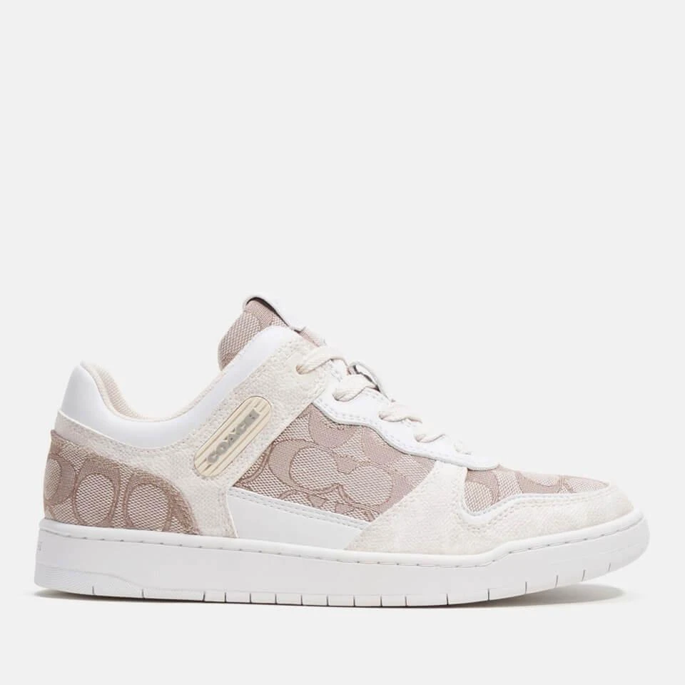 Coach COACH C201 BASKET LOGO-JACQUARD AND LEATHER TRAINERS 1