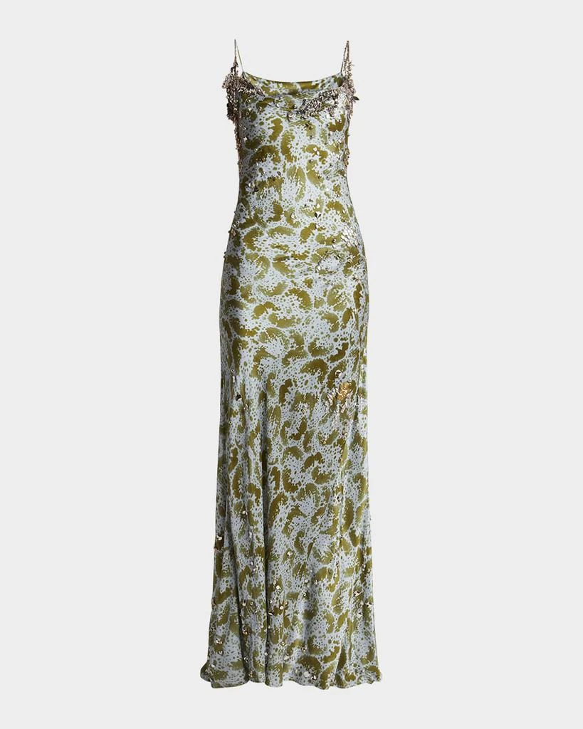 Dries Van Noten Deryl Cowl-Neck Long Studded Silk Dress - Dresses & Skirts  - Free Shipping - BeyondStyle