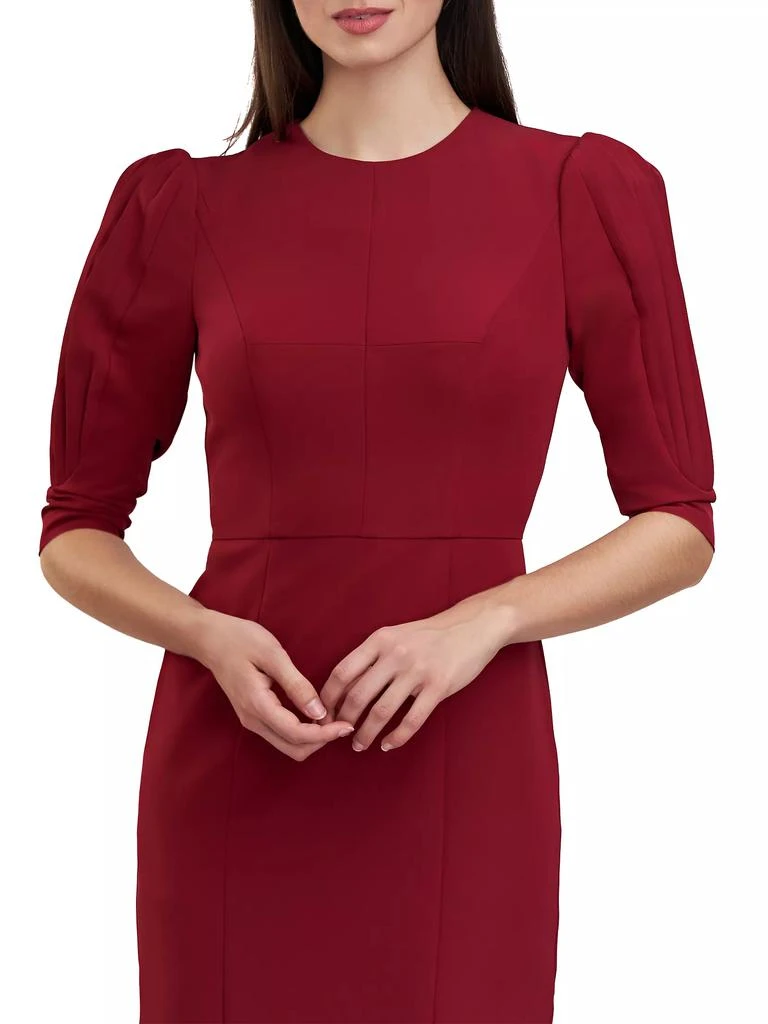 Kay Unger Gretchen Crepe Jewel-Neck Midi-Dress 5