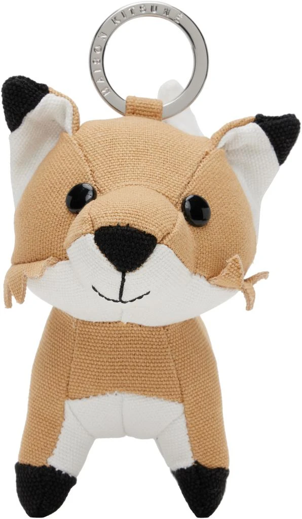 Maison Kitsune Tan Fox Bag Charm Keychain 1