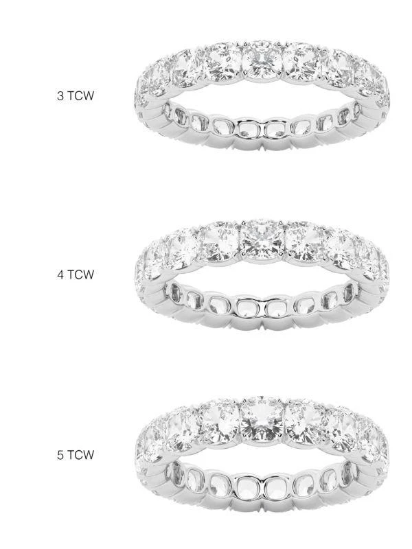 Saks Fifth Avenue Build Your Own Collection Platinum 
Lab Grown Cushion Cut Diamond Eternity Band 4