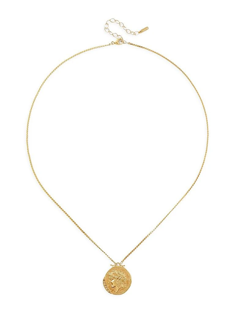 Chan Luu 18K-Gold-Plated &amp; Champagne Diamonds Coin Necklace 1