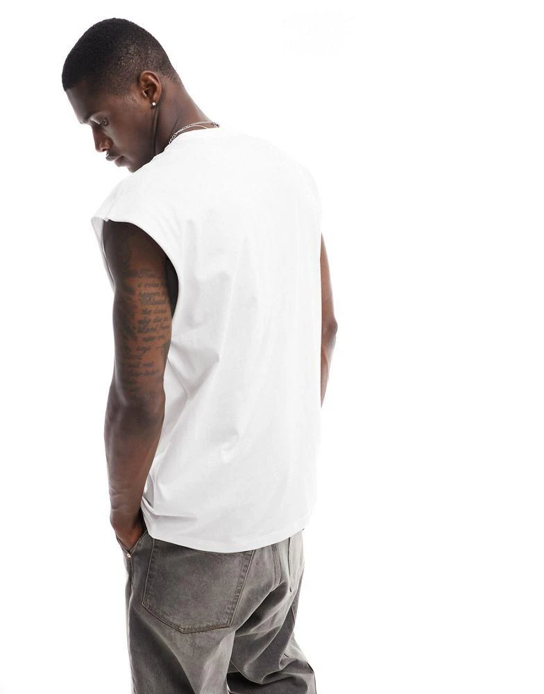 New Look New Look oversized tank top in white 2