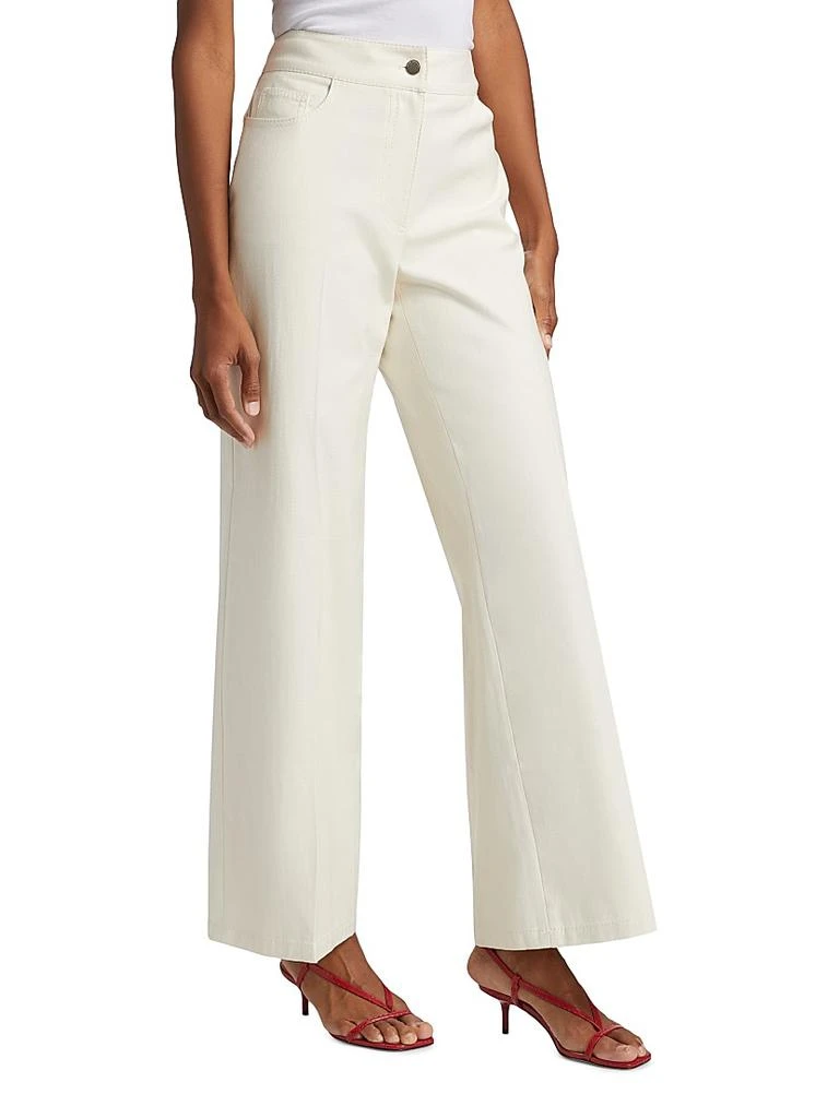 Tahari Leith Stretch-Cotton High-Rise Wide-Leg Pants 4