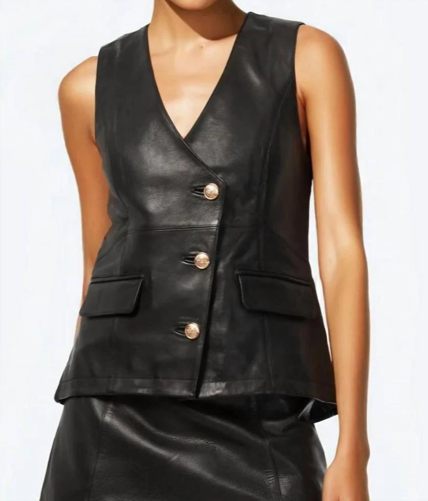 CAMI NYC Yelan Genuine Leather Vest Black 1