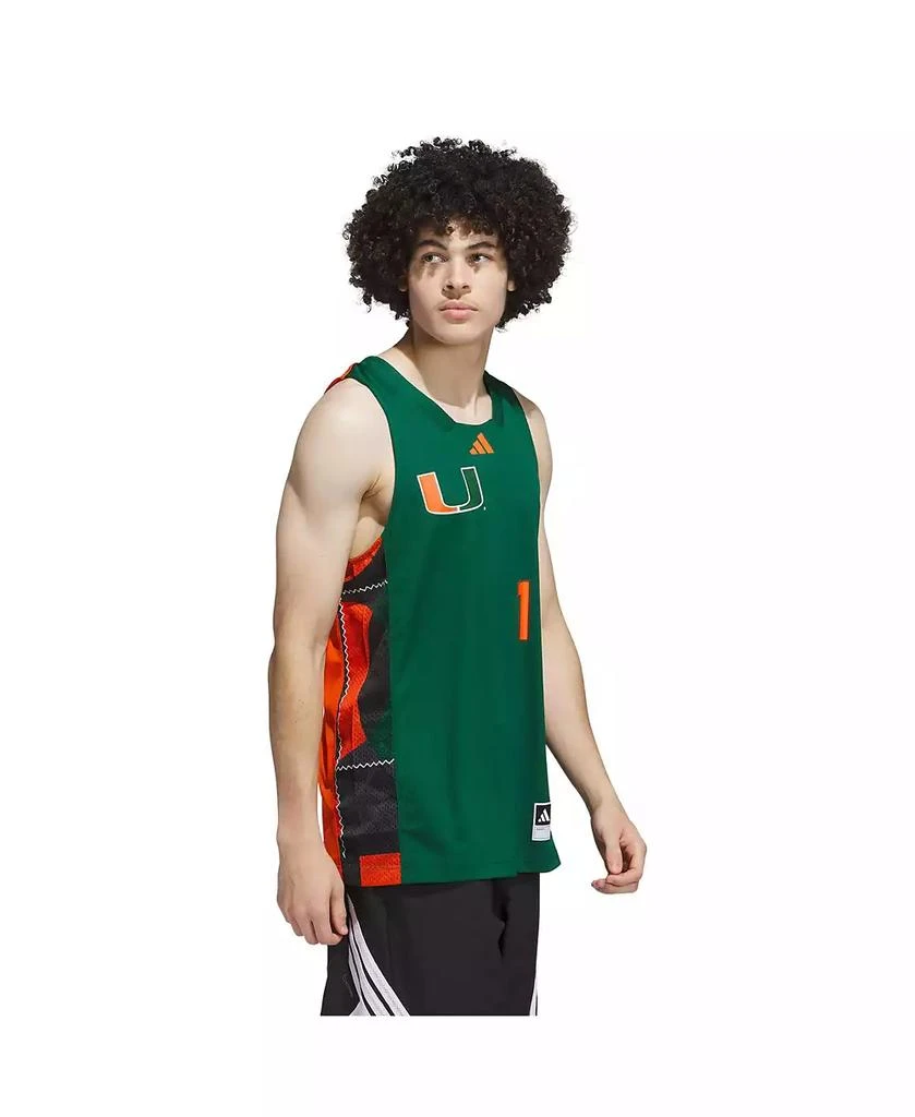 Adidas Men's 1 Green/Orange Miami Hurricanes Black History Month Basketball Jersey 4