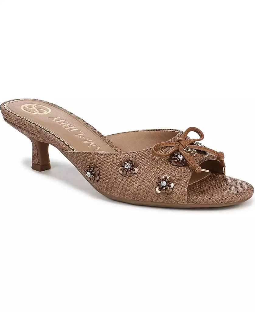 Sam and Libby Women's Ollie Fleur Flower Kitten Heel Slide Dress Sandals 1