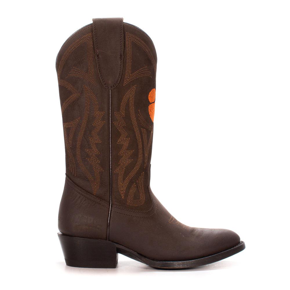 Gameday Boots Clemson University Embroidered Round Toe Pull On Cowboy Boots