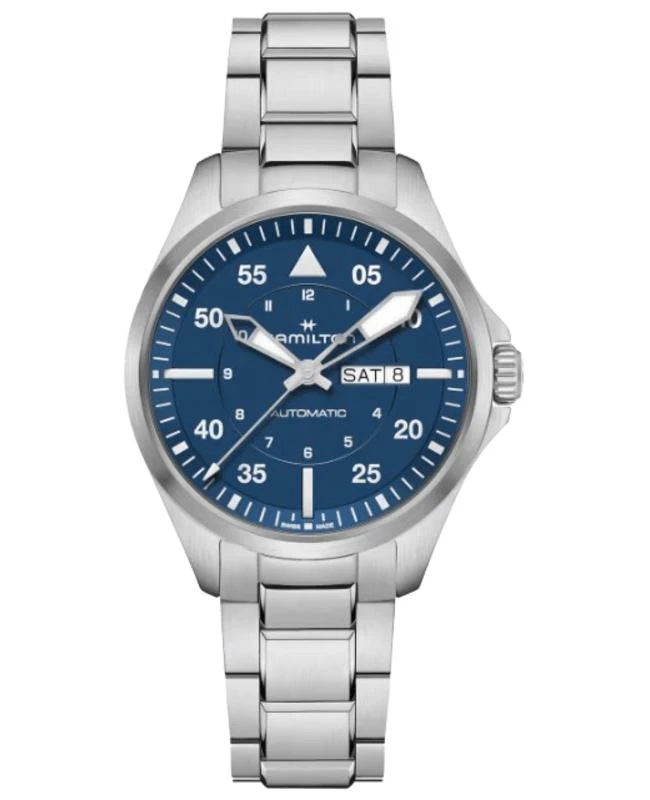 Hamilton Hamilton Khaki Aviation Pilot Day Date Auto Blue Dial Stainless Steel Men's Watch H64635140 1