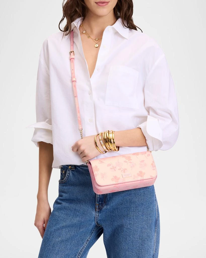 Kate Spade serena spring pansies leather chain wallet 2