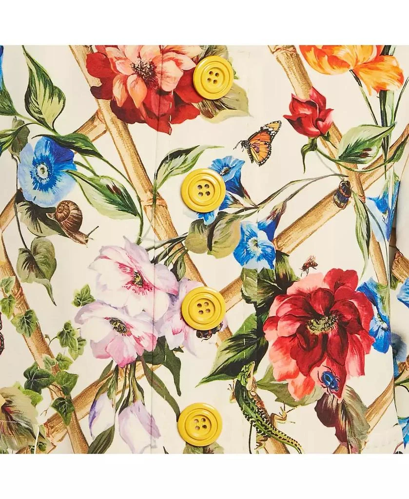 Pre-Owned Dolce 
Gabbana Women
s Cream Floral Printed Crepe Button Front Jacket 3