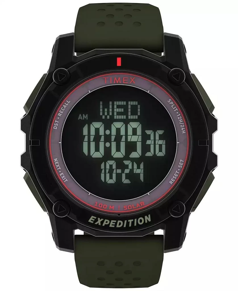 Timex Men's Chronograph Green Silicone Watch, 49mm 1