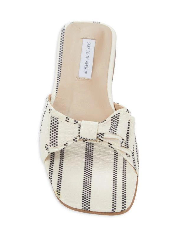 Saks Fifth Avenue Ravello ​Striped Bow Slide Sandals 5