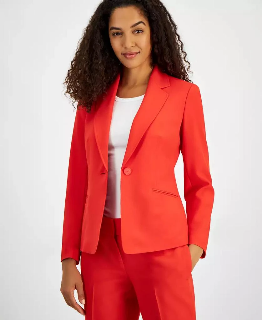 Le Suit Women
s One-Button Straight-Leg Pantsuit, Regular 
Petite 3