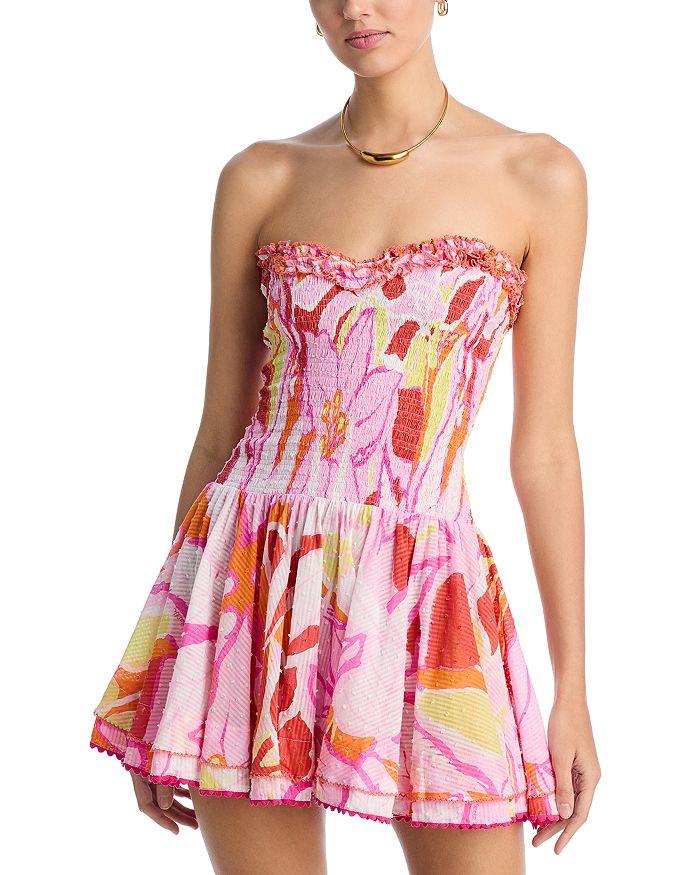 Poupette St Barth Cory Smocked Strapless Dress