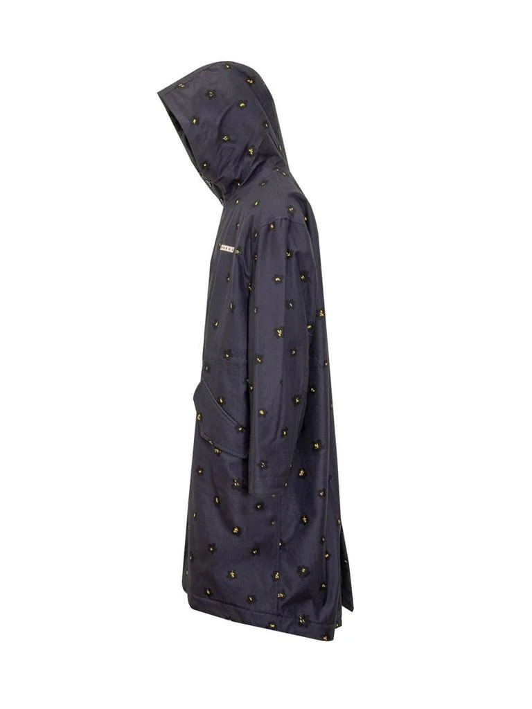 Marni Marni Draft Flower Trench Coat In Gabardine 3