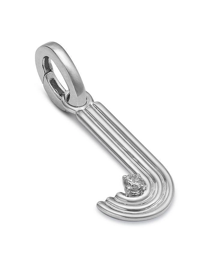 Adina Reyter Sterling Silver Diamond Groovy Initial Pendant 3