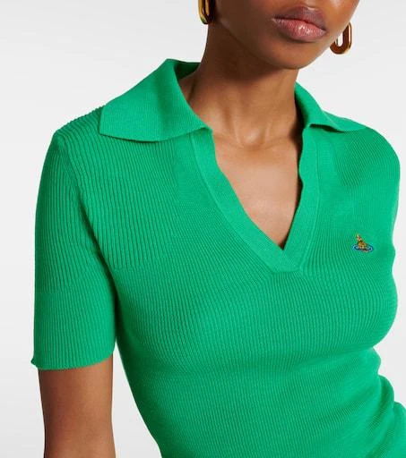 Vivienne Westwood Marina ribbed-knit cotton polo shirt 5