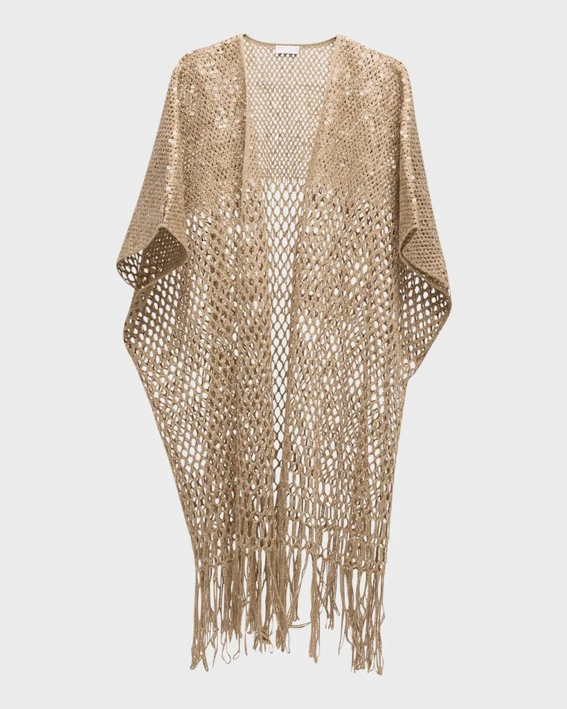 Brunello Cucinelli Fringed Paillette Opera-Knit Cardigan 1
