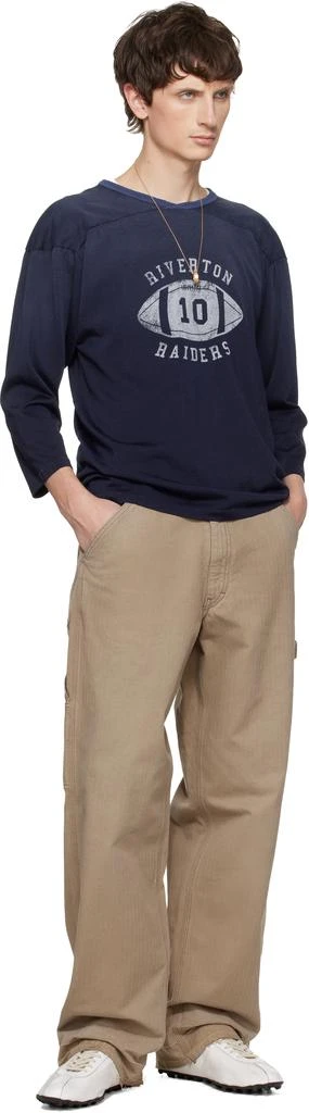 MAISON MARGIELA Beige Herringbone Trousers 4