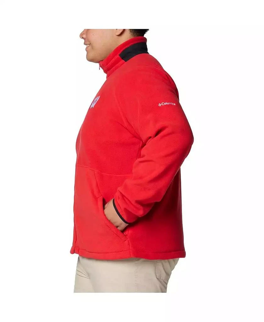 Columbia Men's Red Wisconsin Badgers Flanker IV Fleece Raglan Full-Zip Jacket 3