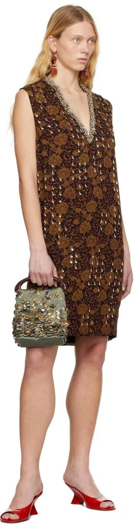 Dries Van Noten Brown Beaded Minidress 4