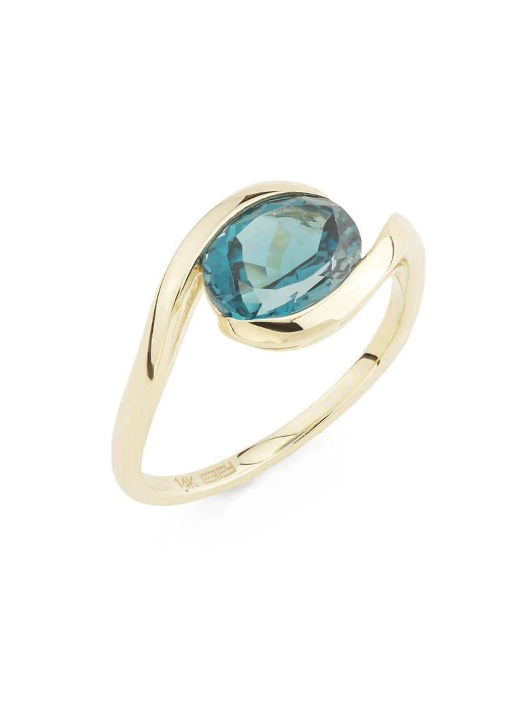 Effy 14K Yellow Gold 
London Blue Topaz Ring