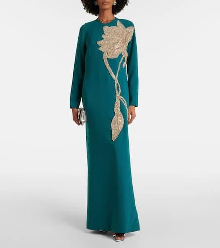 Costarellos Elea embellished crêpe gown 2