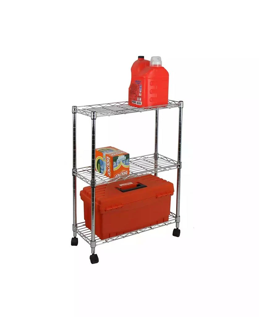 Oceanstar 3-Tier Shelving All-Purpose Chrome Utility Cart 3