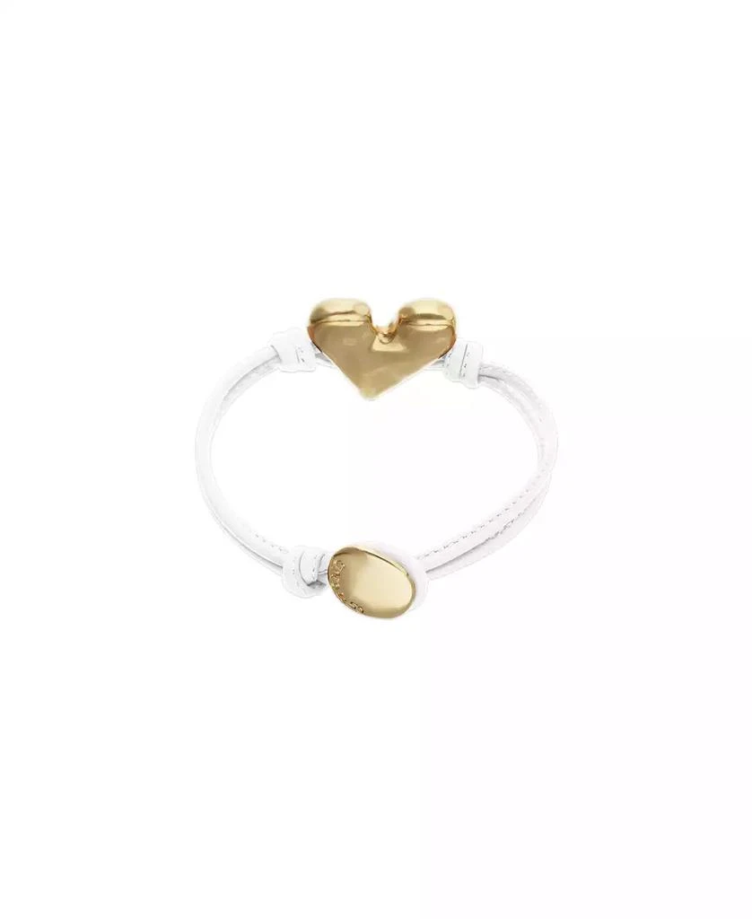 UNOde50 White Leather Bracelet with Heart Shaped 18K Detail Plated Detail 2