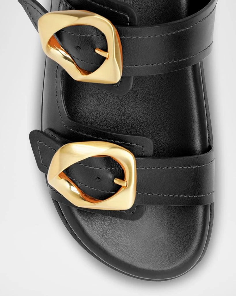 Schutz Olga Leather Buckle Sporty Sandals 4