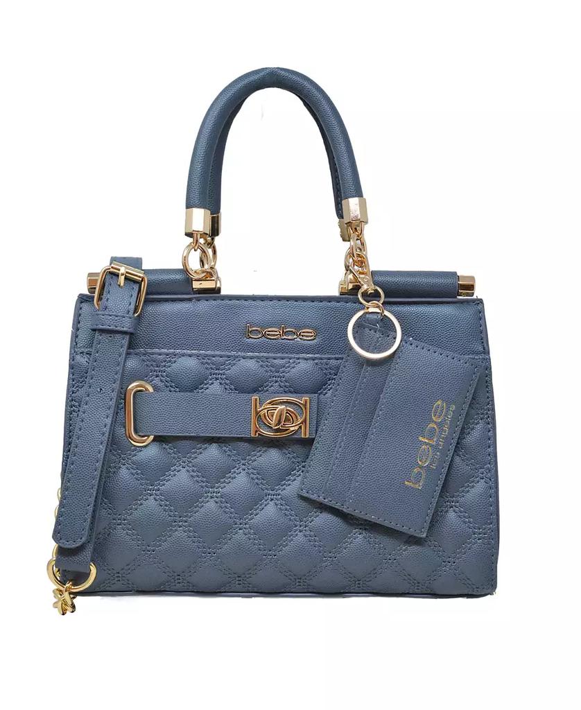 Bebe Alex Quilted Small Satchel Bag with Card Holder