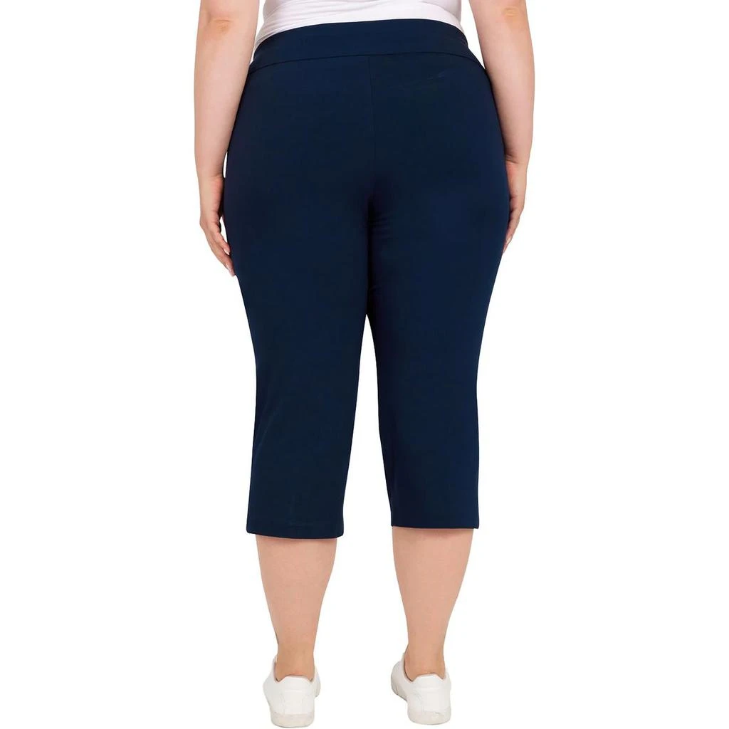 Hearts of Palm Plus Womens Solid Pull On Capri Pants 2