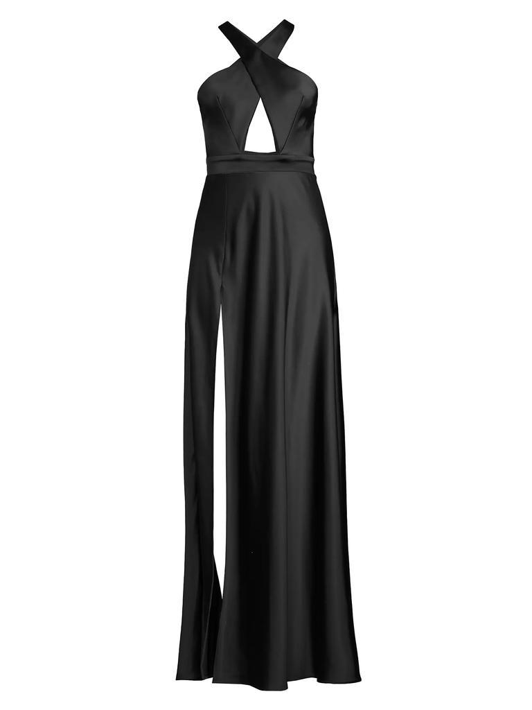 Katie May Asher Satin Cut-Out Gown