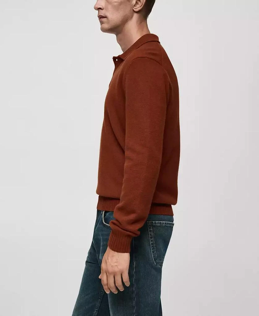 Mango Men's Wool-Blend Polo-Collar Sweater 4